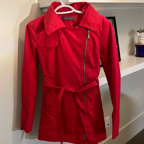 Red Rain Jacket with Removable Hood - Picture 1 of 9